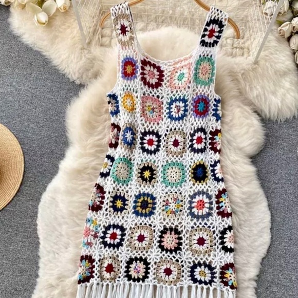 Colorful Crochet Midi Dress - Picture 4 of 11